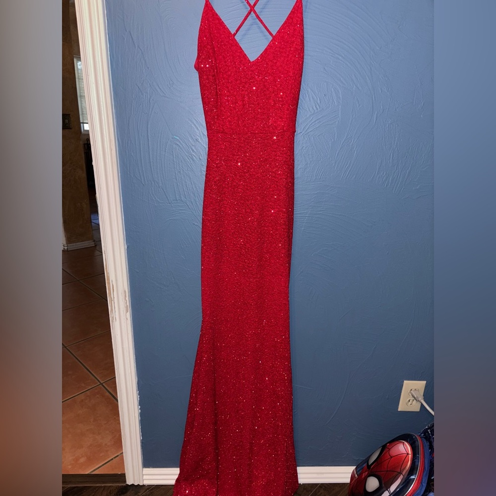 Long Red Dress. perfect for prom or winter formal. worn once